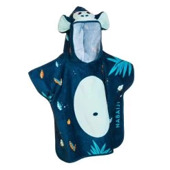 Bade-Poncho Baby Baumwolle - Affe Dunkelblau
