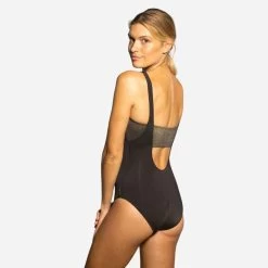 Badeanzug Aquagym Zoey Glitter Damen Schwarz