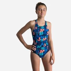 Badeanzug Mädchen - Kamiye Print Pot Blau
