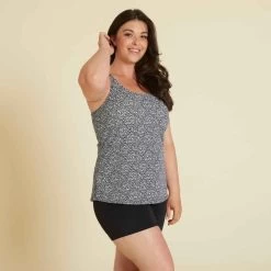 Badeanzug Tankini Shorty Damen - Heva Leo Schwarz