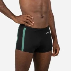 Badehose Boxer Herren - Negombo Schwarz/türkis