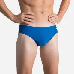 Badehose Slip 100 Basic Herren Blau