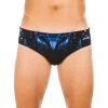 Badehose Slip 900 Print Herren Schwarz