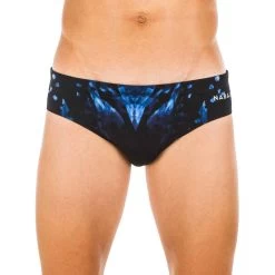 Badehose Slip 900 Print Herren Schwarz
