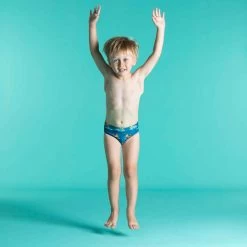 Badehose Slip Baby/Kinder - Bedruckt Tiger Blau