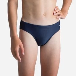 Badehose Slip Jungen - 100 Basic Marineblau