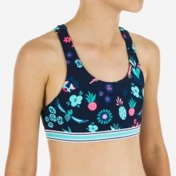 Bikini-Oberteil Mädchen - Vega Omi Marineblau