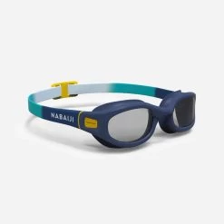 Schwimmbrille 100 Soft Klar Grösse S Blau/grau/gelb