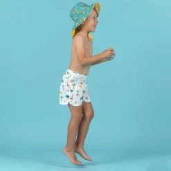 Schwimmshorts Baby/Kinder - Druckmotiv Savanne Weiss