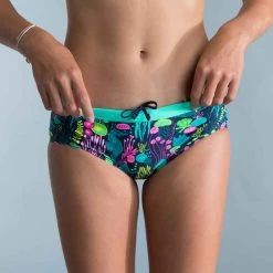 Sportbikini Hose Mädchen - Kamyleon Alg Blau