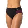Sportbikini-Hose Slip Luna Aquagym Aqua-Cycling Damen Schwarz/bordeaux