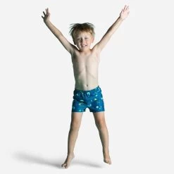 Windel-Badehose Boxer Baby Waschbar - Blau Bedruckt